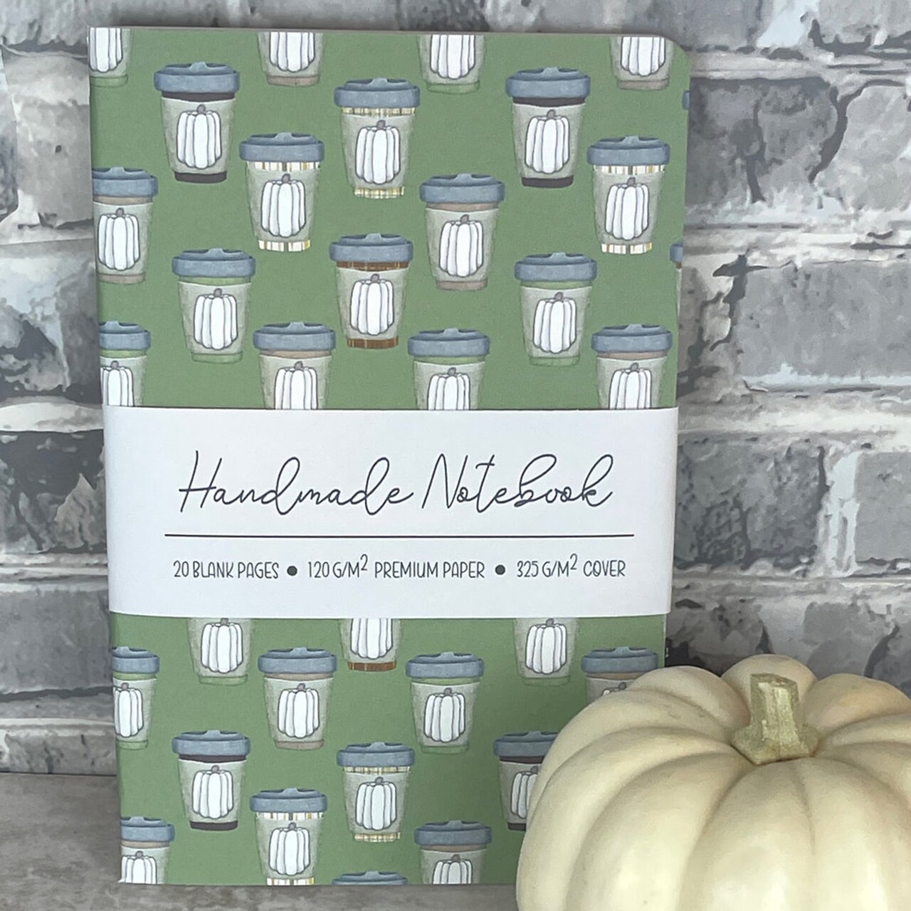 Edge Collections - 8" x 5.25" - Green - Pumpkin Spice Pattern Journal for Writing and Sketching - 1 Piece